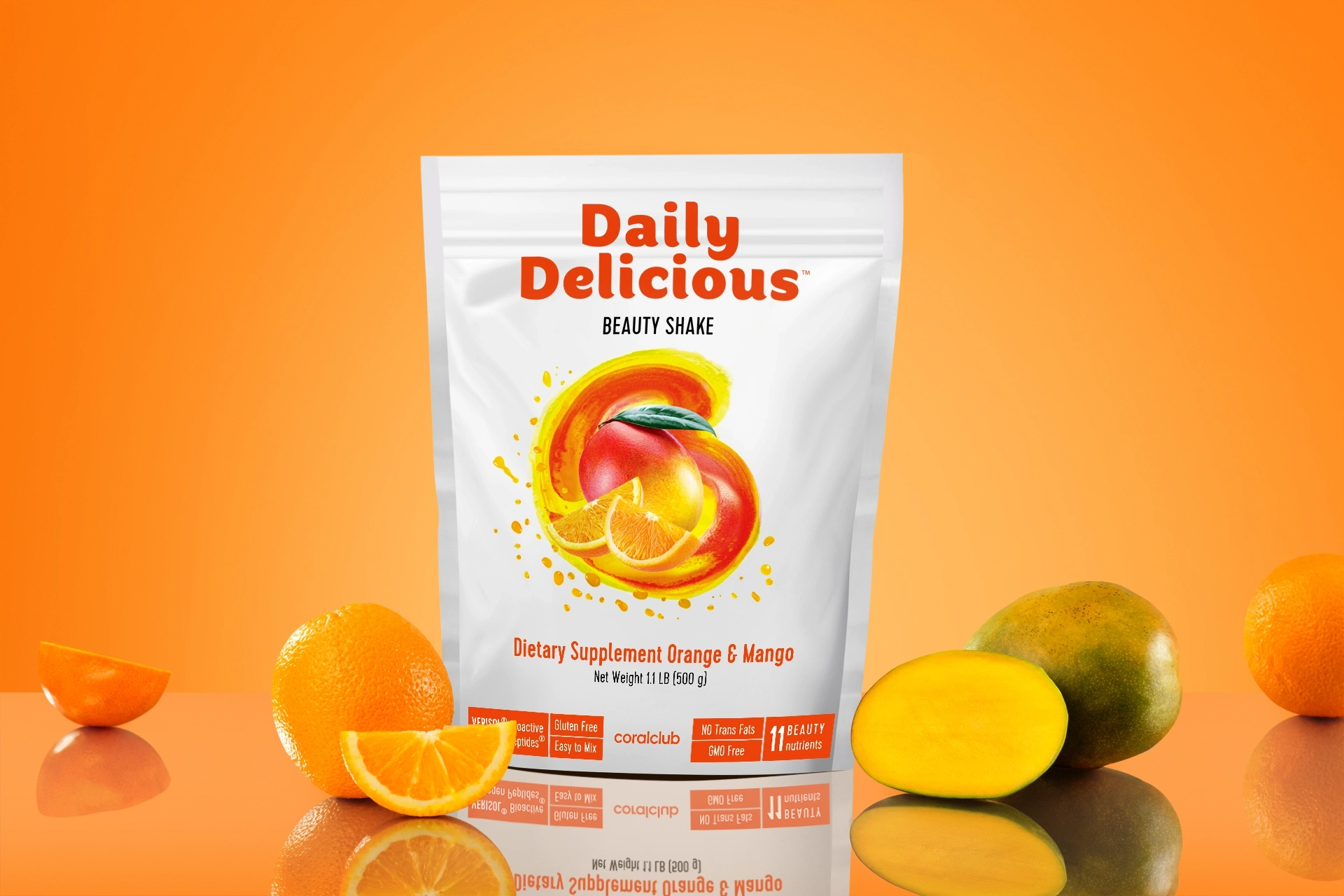 Daily Delicious Beauty Shake s příchutí pomeranč-mango (211800)